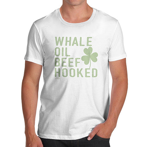 Funny Gifts For Men Whale Oil Beef Hooked Men's T-Shirt X-Large White