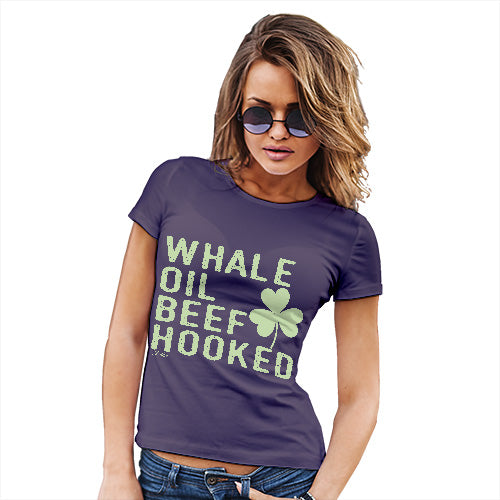 Womens Novelty T Shirt Whale Oil Beef Hooked Women's T-Shirt Medium Plum