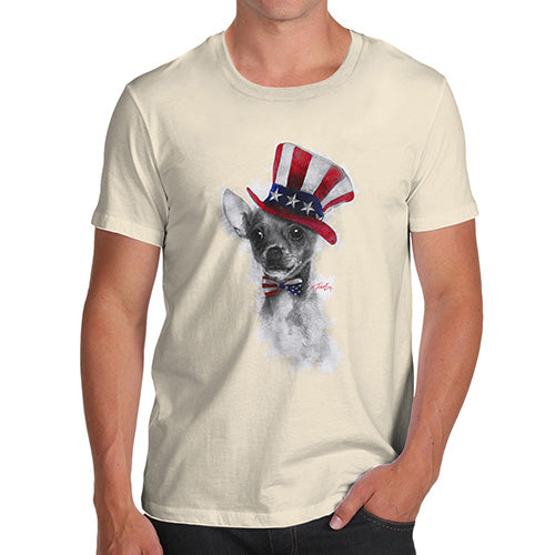 Funny T-Shirts For Men Uncle Sam Chihuahua Men's T-Shirt X-Large Natural