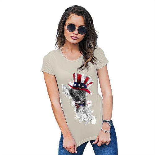 Womens T-Shirt Funny Geek Nerd Hilarious Joke Uncle Sam Chihuahua Women's T-Shirt Small Natural