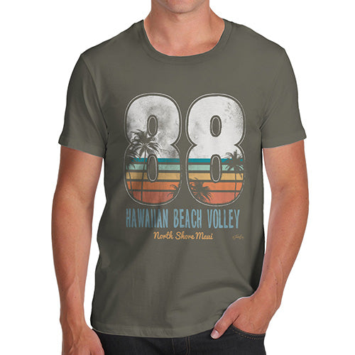 Mens Funny Sarcasm T Shirt Hawaiian Beach Volley Men's T-Shirt X-Large Khaki