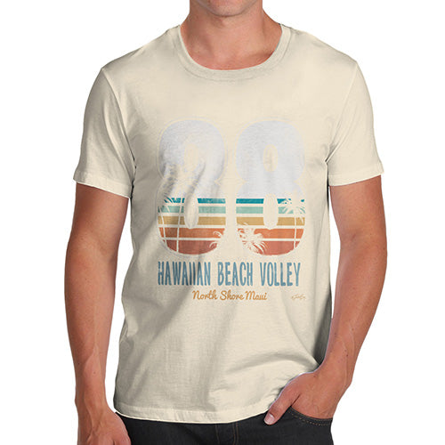 Funny Mens Tshirts Hawaiian Beach Volley Men's T-Shirt X-Large Natural