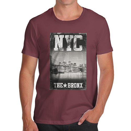 Funny Mens T Shirts NYC 85 The Bronx Men's T-Shirt X-Large Burgundy