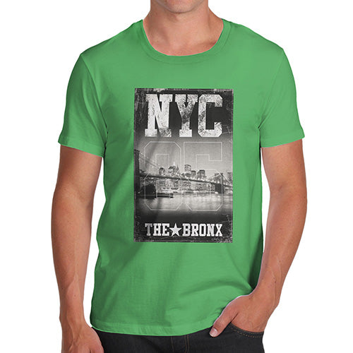 Funny T-Shirts For Guys NYC 85 The Bronx Men's T-Shirt Medium Green