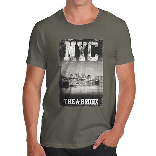 Funny T Shirts For Dad NYC 85 The Bronx Men's T-Shirt Medium Khaki