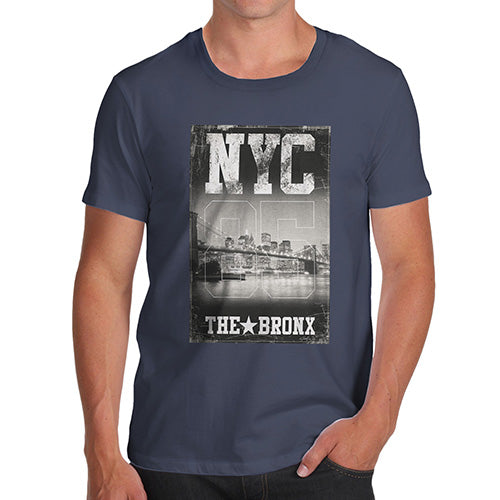 Funny Mens T Shirts NYC 85 The Bronx Men's T-Shirt X-Large Navy