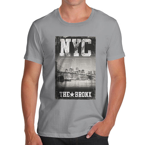 Funny Gifts For Men NYC 85 The Bronx Men's T-Shirt Large Light Grey