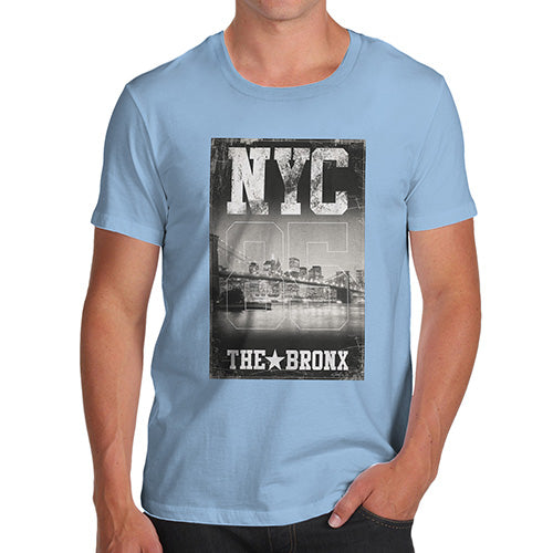 Funny Tee Shirts For Men NYC 85 The Bronx Men's T-Shirt Medium Sky Blue