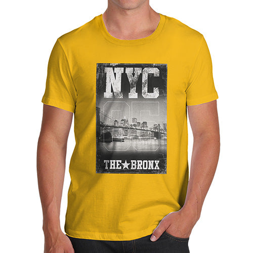 Mens Humor Novelty Graphic Sarcasm Funny T Shirt NYC 85 The Bronx Men's T-Shirt Medium Yellow