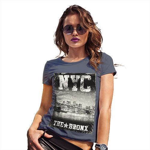 Funny Shirts For Women NYC 85 The Bronx Women's T-Shirt Large Navy