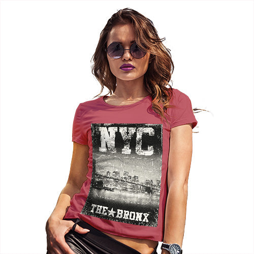 Funny Tee Shirts For Women NYC 85 The Bronx Women's T-Shirt Small Red