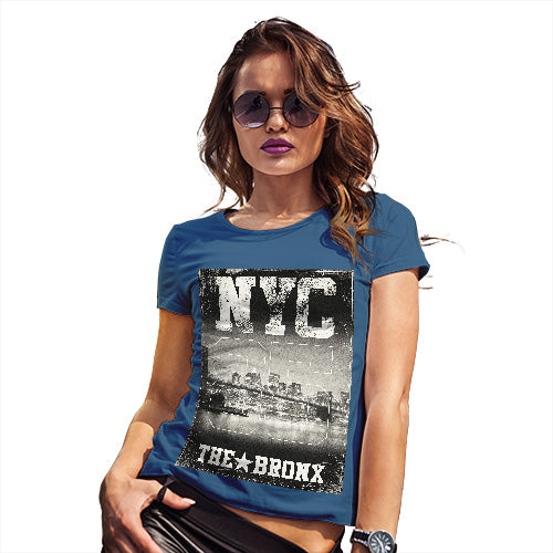 Novelty Tshirts Women NYC 85 The Bronx Women's T-Shirt Small Royal Blue