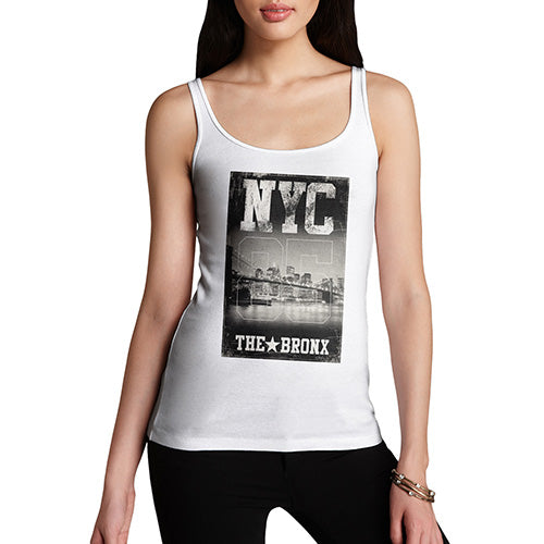 Funny Tank Top For Women Sarcasm NYC 85 The Bronx Women's Tank Top Small White