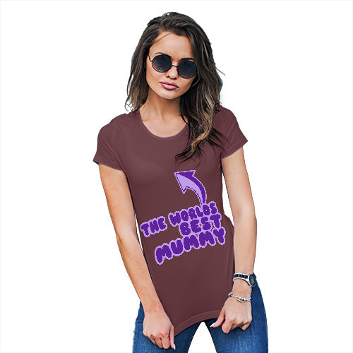 Funny Tshirts World's Best Mummy Women's T-Shirt X-Large Burgundy