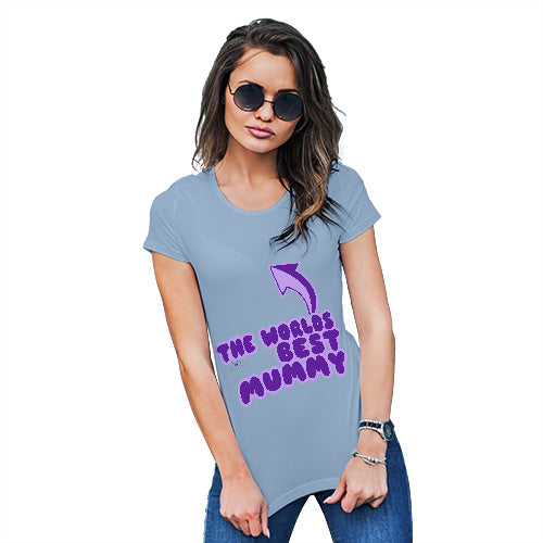 Funny Tshirts For Women World's Best Mummy Women's T-Shirt Small Sky Blue