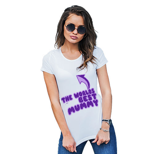Funny T Shirts For Women World's Best Mummy Women's T-Shirt Medium White