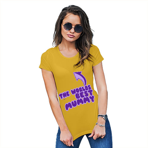 Funny Tshirts World's Best Mummy Women's T-Shirt Large Yellow