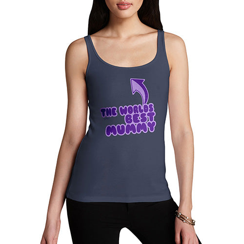 Novelty Tank Top World's Best Mummy Women's Tank Top Large Navy