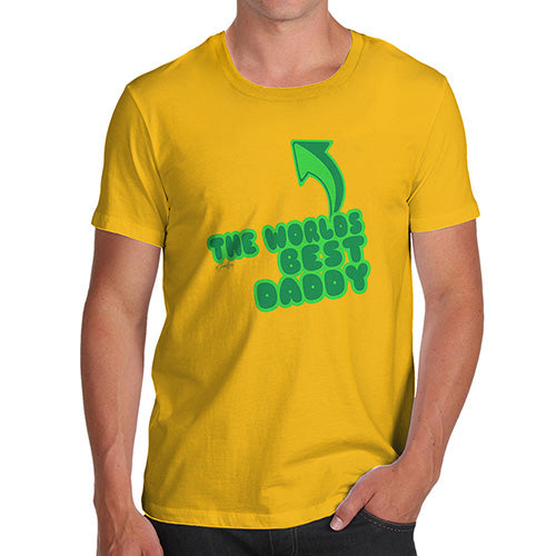 Novelty Tshirts Men World's Best Daddy Men's T-Shirt Medium Yellow