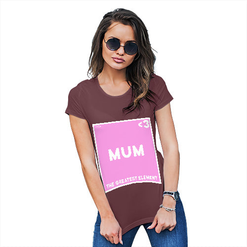 Novelty T Shirt The Greatest Element Mum Women's T-Shirt Small Burgundy