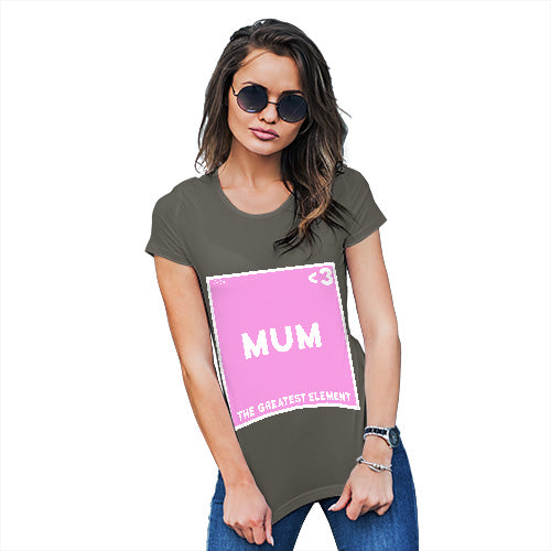Funny T-Shirts For Women Sarcasm The Greatest Element Mum Women's T-Shirt Small Khaki