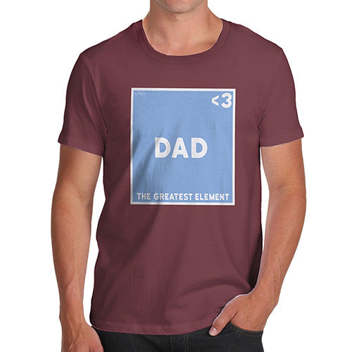 Funny Gifts For Men The Greatest Element Dad Men's T-Shirt Small Burgundy