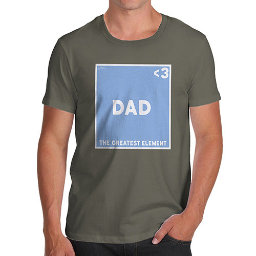 Novelty T Shirt Christmas The Greatest Element Dad Men's T-Shirt Small Khaki