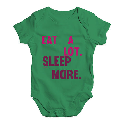 Eat A Lot Sleep More Baby Unisex Baby Grow Bodysuit