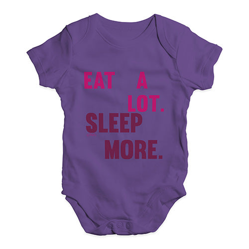 Eat A Lot Sleep More Baby Unisex Baby Grow Bodysuit