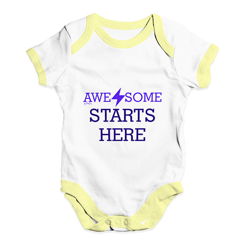 Awesome Starts Here Baby Unisex Baby Grow Bodysuit