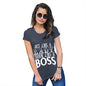 Womens Funny Tshirts Act Like A Lady Think Like A Boss Women's T-Shirt Medium Navy