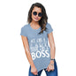 Funny Shirts For Women Act Like A Lady Think Like A Boss Women's T-Shirt X-Large Sky Blue