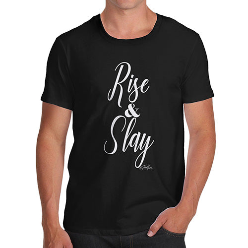 Funny T Shirts For Men Rise And Slay Men's T-Shirt X-Large Black