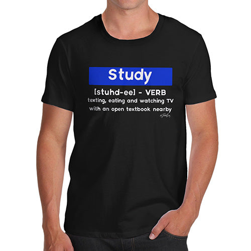 Funny Mens Tshirts Definition Of Study Men's T-Shirt Medium Black