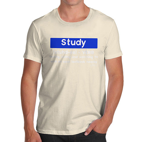 Funny T Shirts For Men Definition Of Study Men's T-Shirt Medium Natural