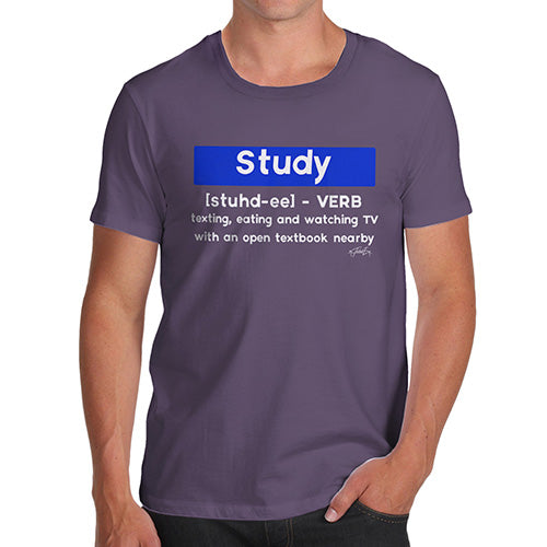 Funny T Shirts For Dad Definition Of Study Men's T-Shirt Large Plum