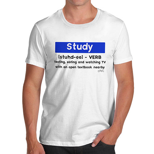 Funny Tee For Men Definition Of Study Men's T-Shirt Small White