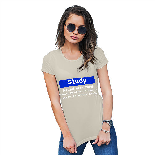 Funny T Shirts For Women Definition Of Study Women's T-Shirt Large Natural