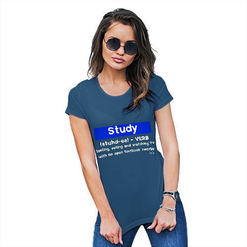 Womens Novelty T Shirt Definition Of Study Women's T-Shirt Small Royal Blue