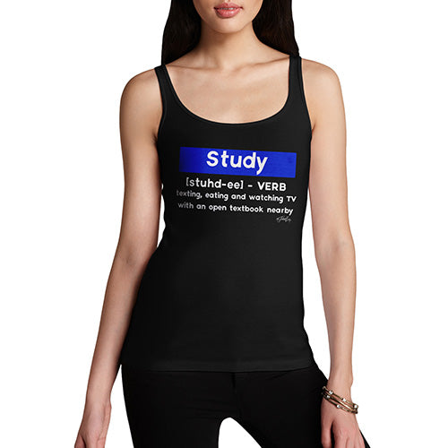 Funny Tank Top For Women Sarcasm Definition Of Study Women's Tank Top Medium Black