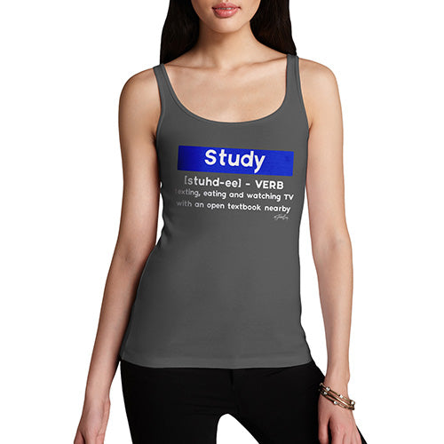 Funny Tank Top For Mum Definition Of Study Women's Tank Top X-Large Dark Grey