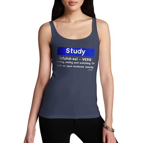 Funny Tank Top For Women Sarcasm Definition Of Study Women's Tank Top X-Large Navy