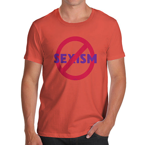 Funny Tee Shirts For Men No Sexism Men's T-Shirt Large Orange