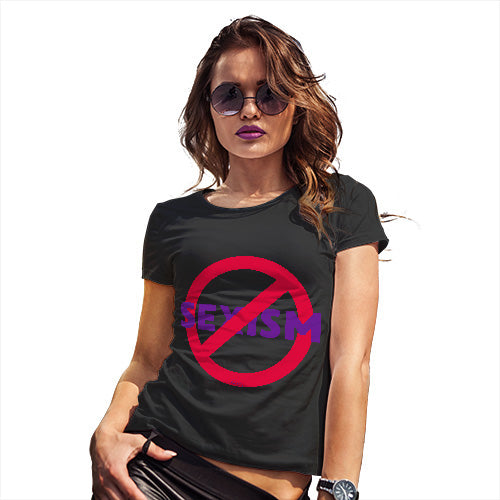 Womens Funny T Shirts No Sexism Women's T-Shirt Medium Black