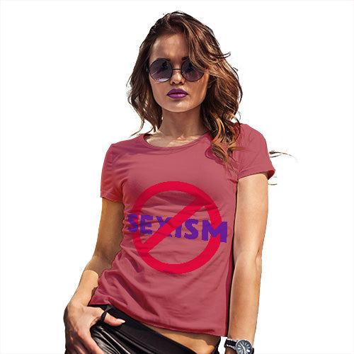 Womens Novelty T Shirt No Sexism Women's T-Shirt Large Red