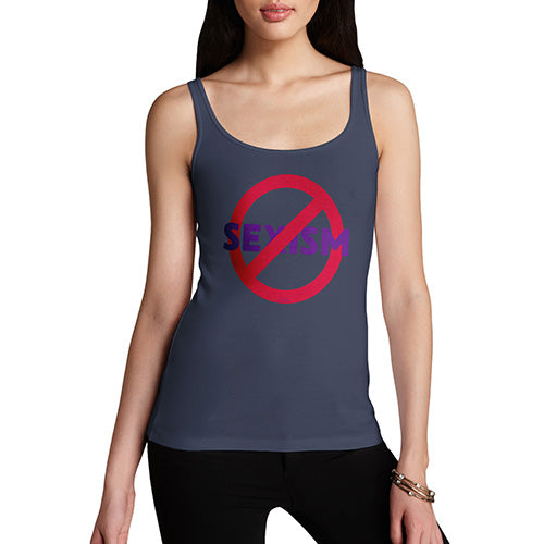 Womens Funny Tank Top No Sexism Women's Tank Top Large Navy