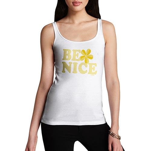 Funny Tank Top For Mum Be Nice Women's Tank Top Large White