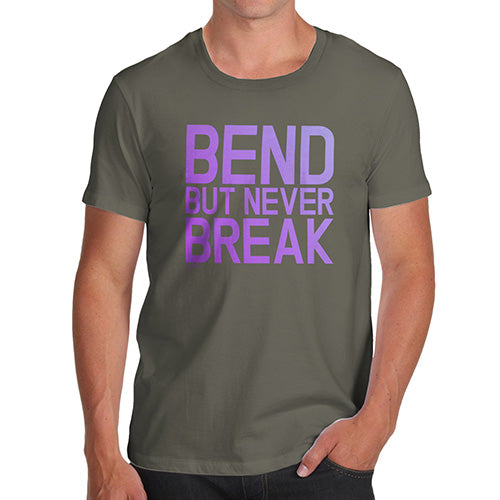 Mens Novelty T Shirt Christmas Bend But Never Break Men's T-Shirt Medium Khaki