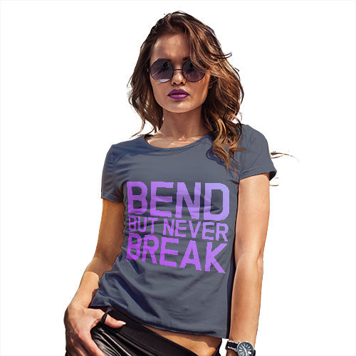 Womens Funny Tshirts Bend But Never Break Women's T-Shirt Small Navy