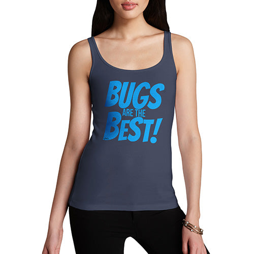 Womens Humor Novelty Graphic Funny Tank Top Bugs Are The Best! Women's Tank Top X-Large Navy